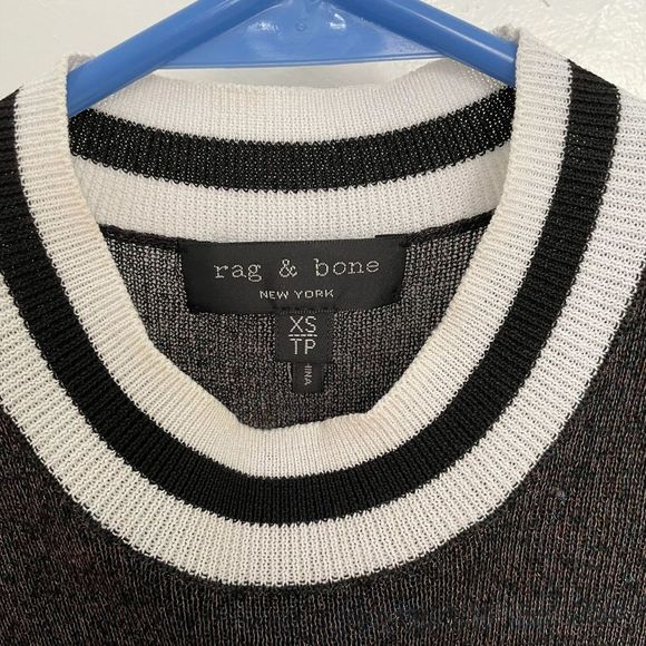 Rag & Bone Priya Tank Black Metallic Sheer - Picture 3 of 7